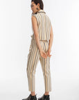 Rome Jacquard Pants in Gold Stripes