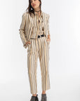 Rome Jacquard Pants in Gold Stripes