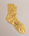 Ribbed Laminate Silk Socks