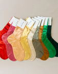 Ribbed Laminate Silk Socks